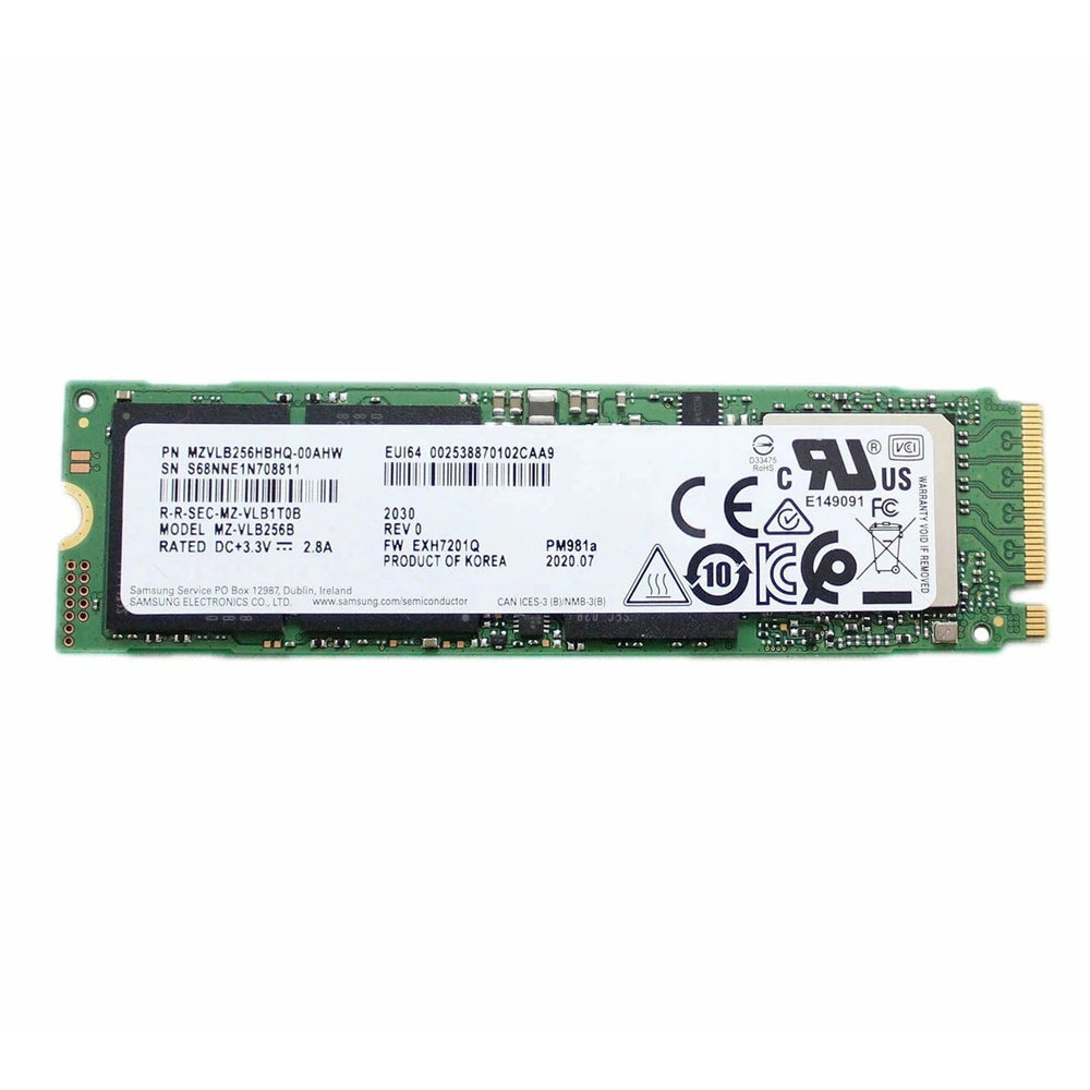Disco Duro Samsung 256 GB PM981a M.2 2280 PCIe Gen3 x4 NVMe Usado