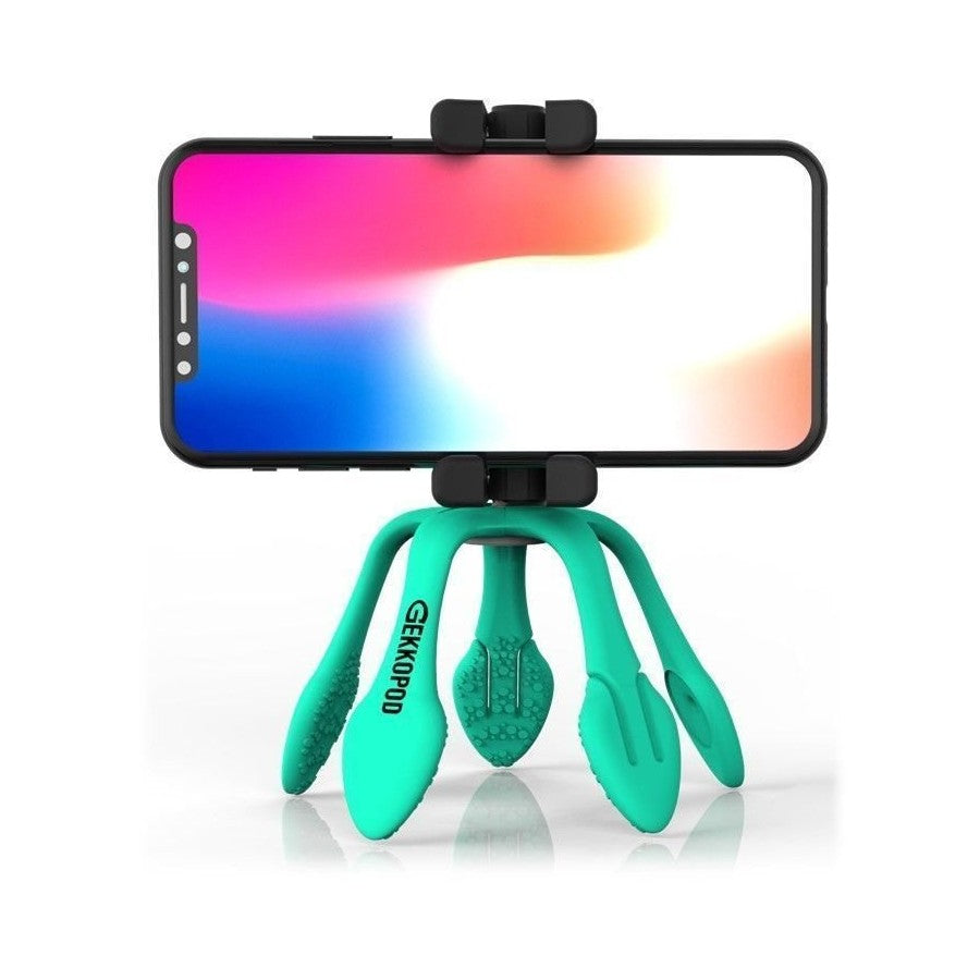 Tripode Universal Smartphone flexible ZBAM Gekkopod Bluetooth Azul Turquesa.