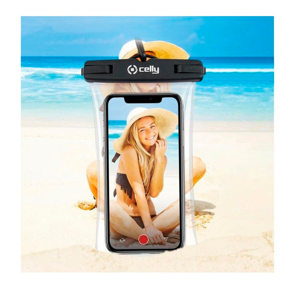 Bolsa Impermeable Celly TOUCHBAGBK IPX8 para Smartphone hasta 7″ Negra