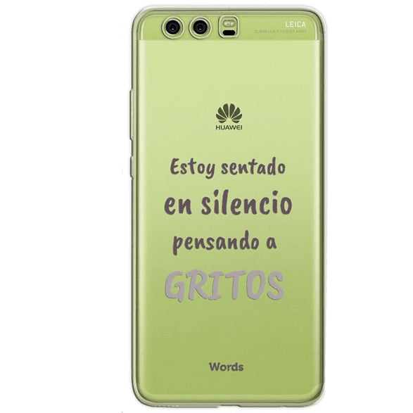 Funda transparente Words WOCT057 Gritos para Huawei P10 Plus.
