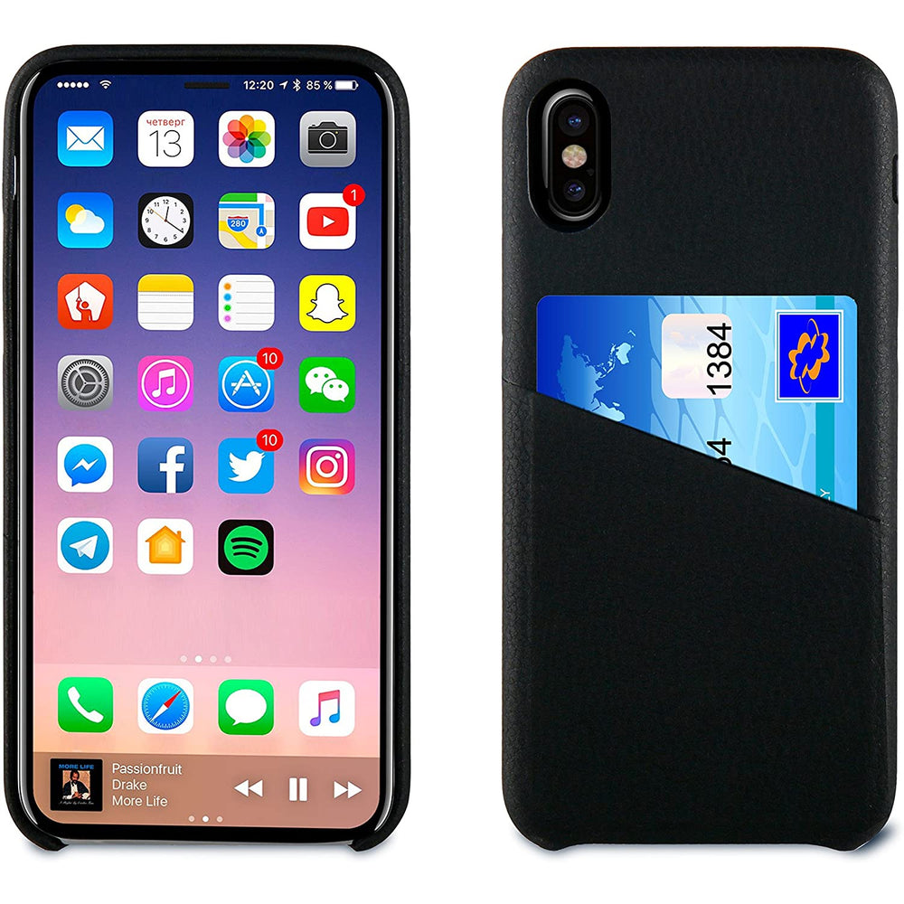 Carcasa Muvit para Apple iPhone X (con Tarjetero Diagonal) Color Negro