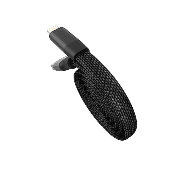 Cable Muvit Tiger auto enrollable USB a Apple MFI 2,4A 1m negro.