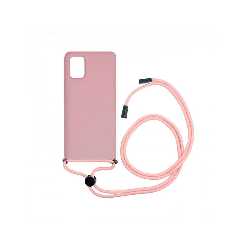 Carcasa Muvit Life para Samsung Galaxy A51 con colgante pink cnady.