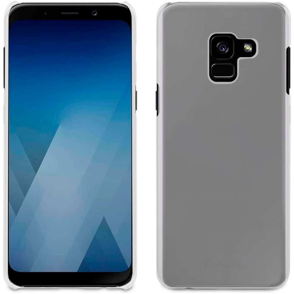 Pack Muvit Carcasa Samsung Galaxy A8 2018 Protector Pantalla Vidrio Templado.