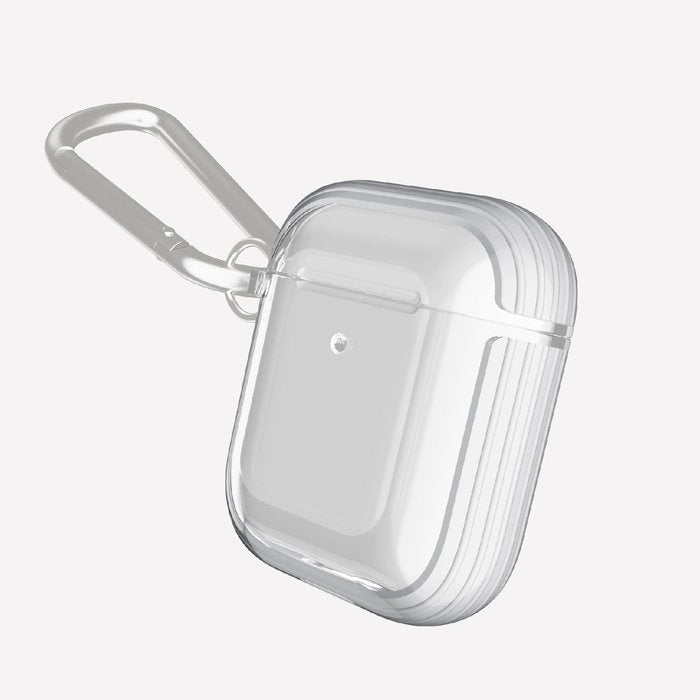 Estuche X-Doria Serie Defense Clear para Apple Air Pods 1 y 2 color blanco.