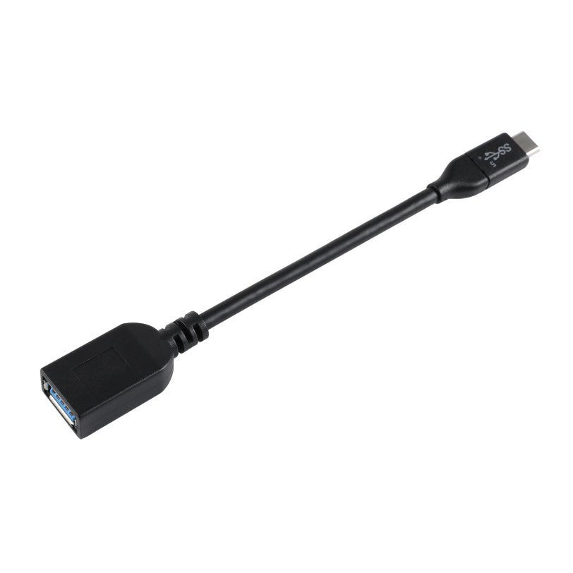 Cable V7 USB negro con conector USB A 3.2 Gen1 hembra a USB-C macho