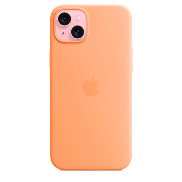 Funda original Apple silicona con MagSafe para Apple iPhone 15 Plus naranja