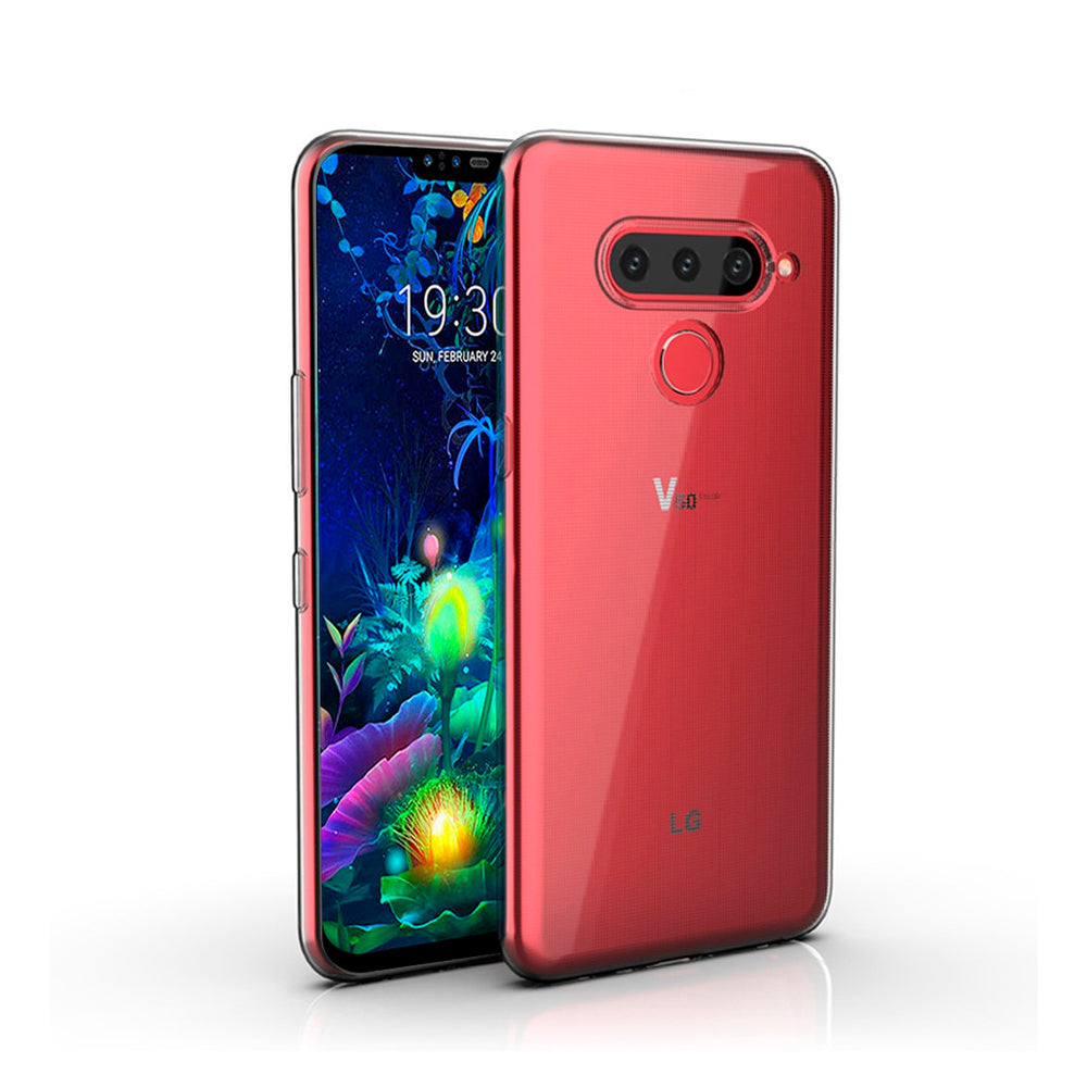 Pack Muvit Cristal Soft para LG V50 transparente+Protector vidrio templado plano