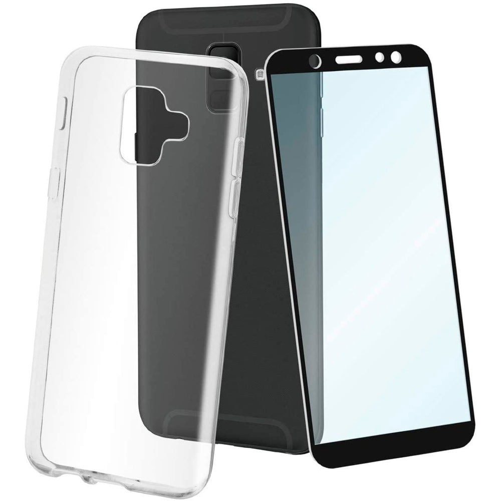 Pack Muvit Samsung Galaxy A6 2018 Cristal Soft transparente+protector pantalla.