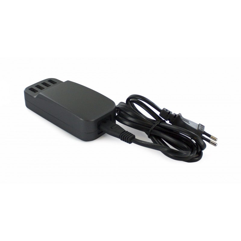 Cargador de dispositivo móvil Muvit con 4 puertos USB negro 2.4A 1A (NUEVO)