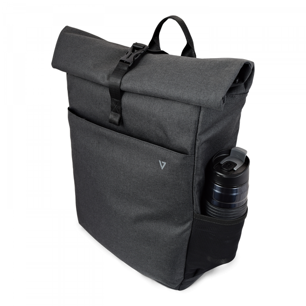 Mochila V7 para portátil de 16» Elite Rolltop Gris