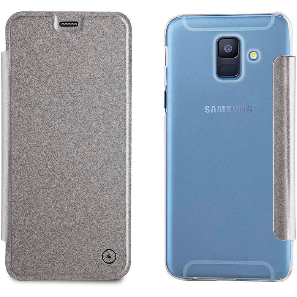 Funda Muvit Folio con Parte Trasera Transparente para Samsung Galaxy A6 2018.