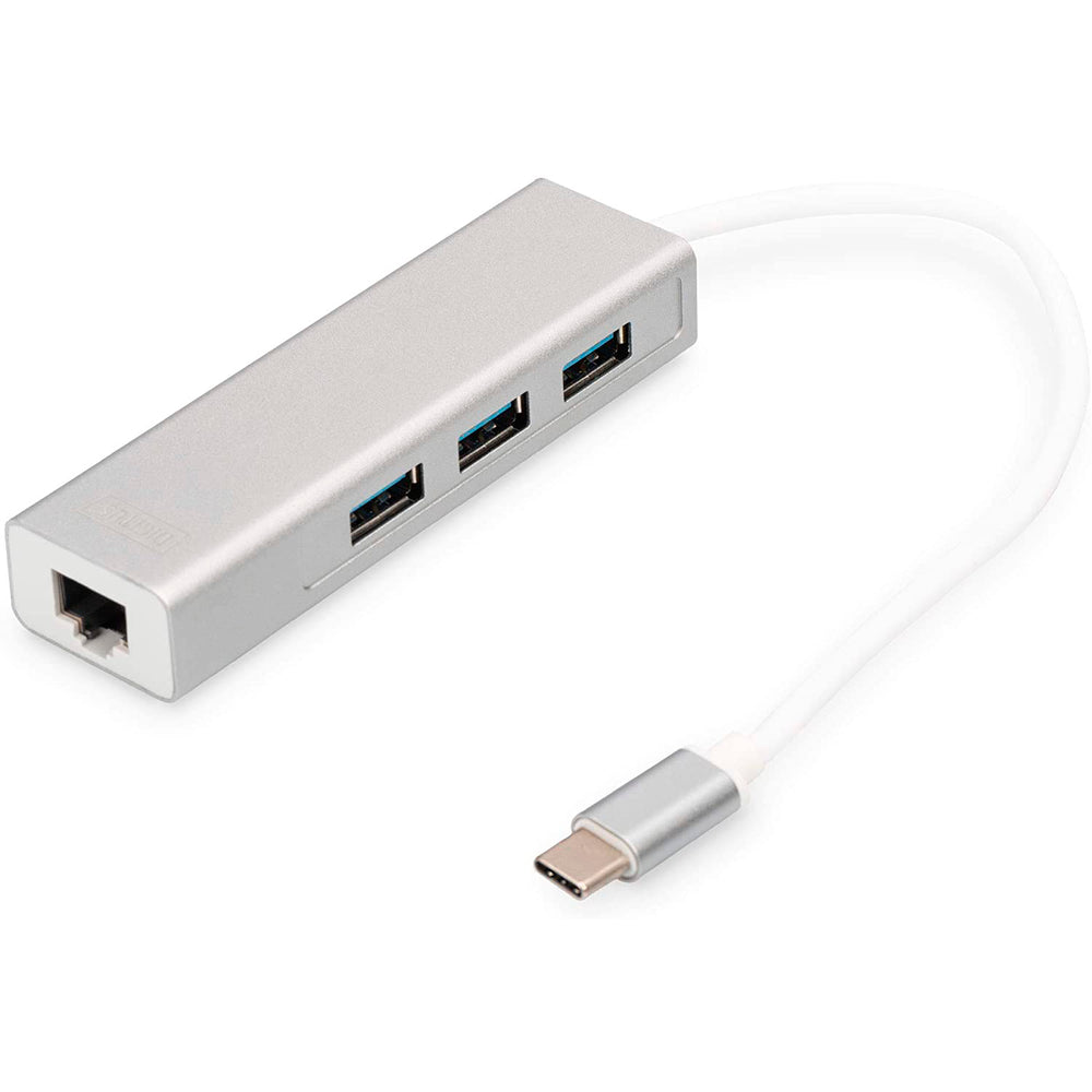 Concentrador HUB DIGITUS DA-70255 USB 3.0 Tipo C con Gigabit Ethernet.