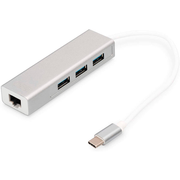 Concentrador HUB DIGITUS DA-70255 USB 3.0 Tipo C con Gigabit Ethernet.