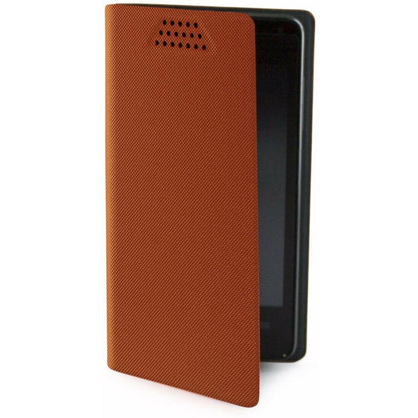 Funda Folio universal Muvit compatible con 5» con función soporte naranja.