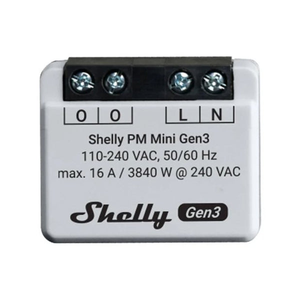 Medidor de Consumo Inteligente WiFi y Bluetooth Shelly PM Mini Gen3 1 canal 16 A