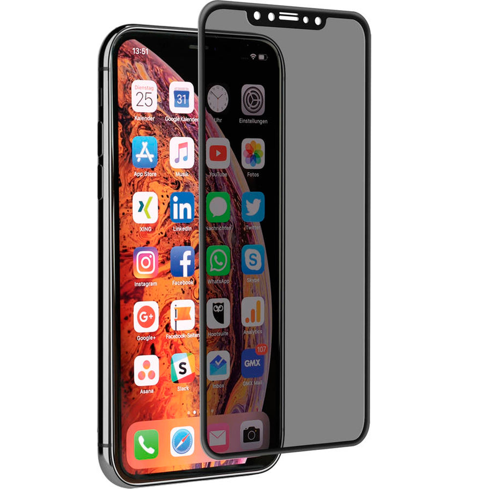 Protector de pantalla Muvit para Apple iPhone XS Max vidrio templado curvo negro
