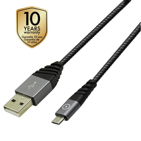 Cable Muvit Tiger USB a Micro USB 2.4A 1.2m gris (NUEVO)