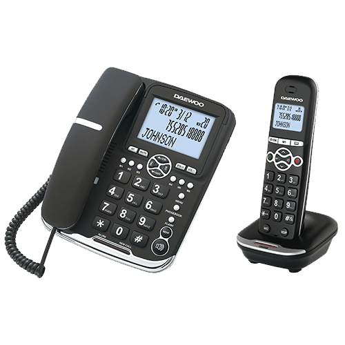 Teléfono Dect DUO Daewoo DTD-5500 Negro (NUEVO)