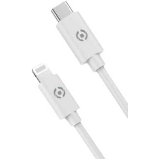 Cable Celly PCUSBCLIGHTWH USB-C a conector de 8 pins 60W 1 metro blanco