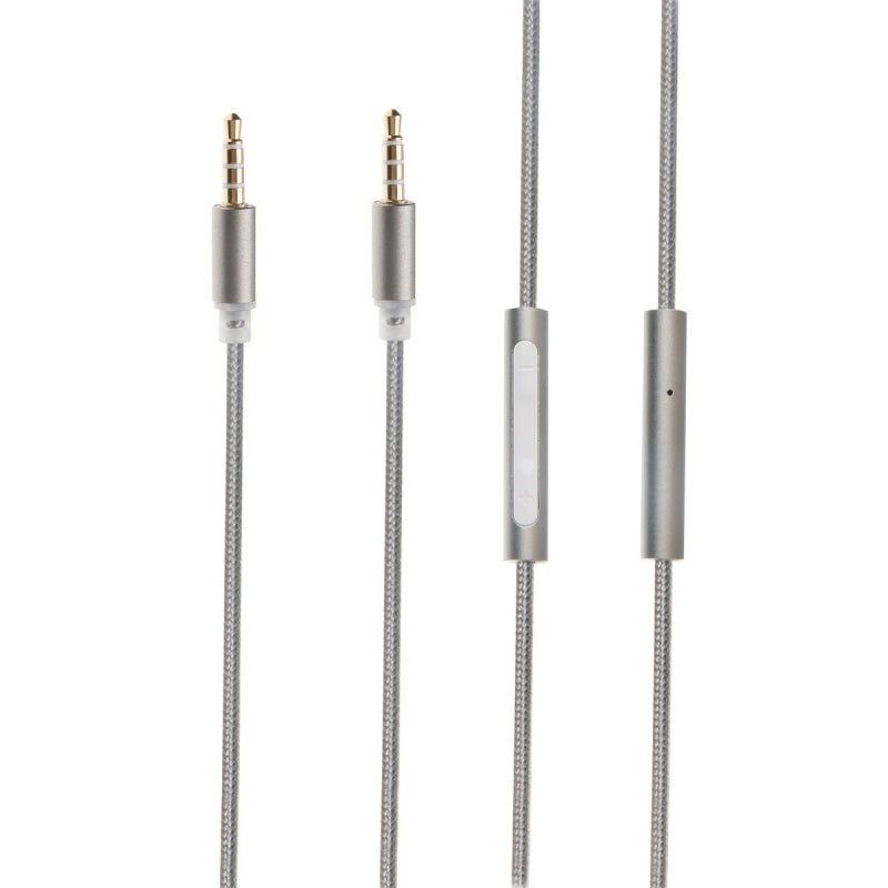 Cable Audio Muvit con micrófono 3.5mm/3.5mm 1,5m gris