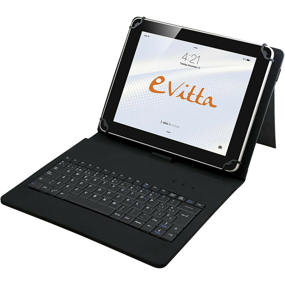 Funda con teclado E-vitta para Tablets 9,7-10,1 Negro en Español (ñ) Usado