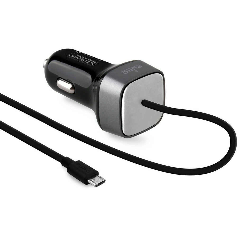 Cargador coche Muvit Qualcomm QC 3.0 18W MicroUSB 1,4m
