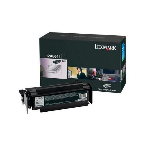 Cartucho de tóner Original Lexmark 12A8644 color negro.