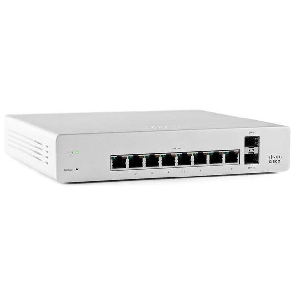 Switch de red Cisco Meraki MS220-8P Gestionado L7 Gigabit Ethernet Usado *
