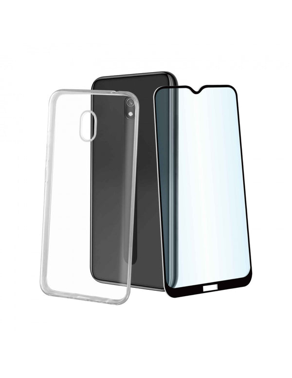 Pack Muvit para Xiaomi Redmi 8A funda Cristal Soft transparente + protector.