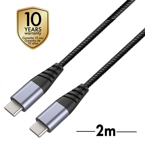 Cable Muvit Tiger USB Tipo C A Tipo C 2.0 3A 2m gris (NUEVO)