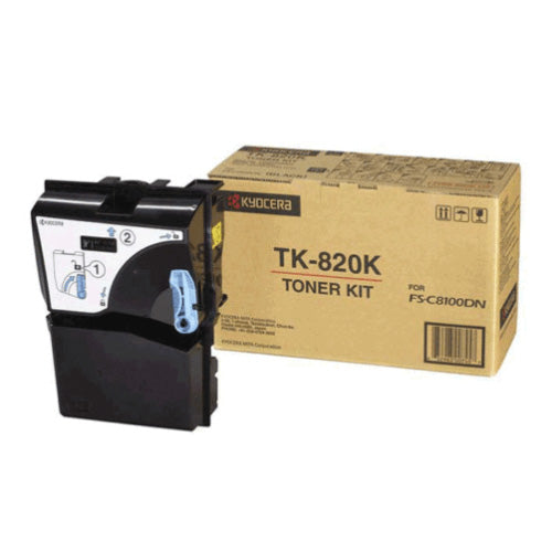 Cartucho de tóner Original KYOCERA TK-820K Negro *Caja abierta y dañada*.