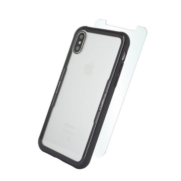 Pack Muvit Apple iPhone XS/X funda Cristal transparente + protector (NUEVO)