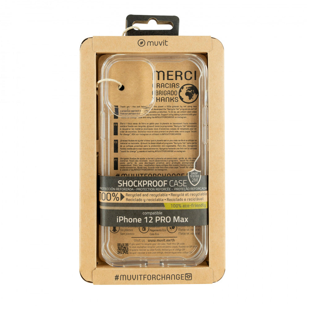 Funda Muvit for Change Shockproof 2m para Apple iPhone 12 Pro MAX transparente