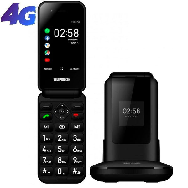 Teléfono Móvil Telefunken S760 Teléfono para Mayores Negro