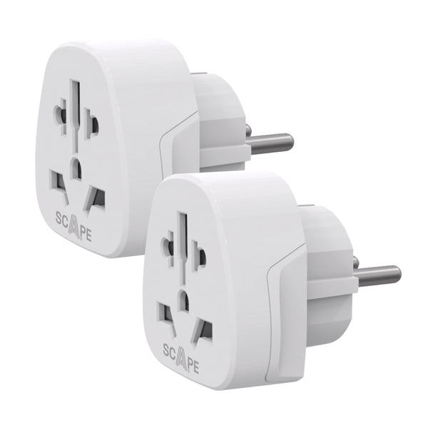 Scape Travel Set de 2 Adaptadores de viaje Internacional a Schuko