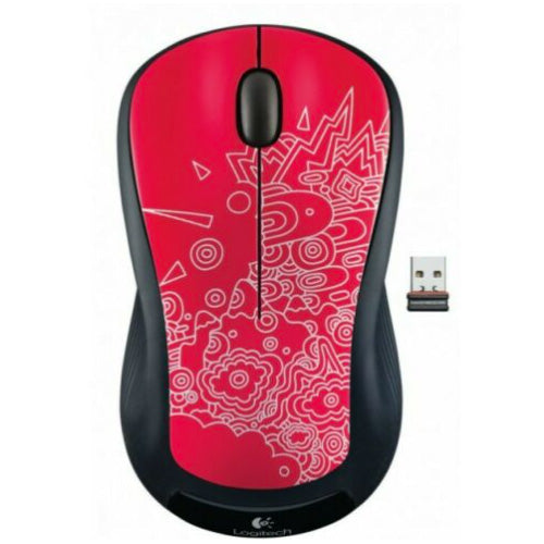 Logitech M325 Ratón inalámbrico Rojo Colección Graffitti Usado *Embalaje neutro*