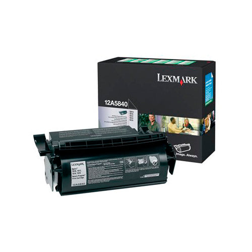 Cartucho de tóner Original Lexmark 12A5840 color negro.