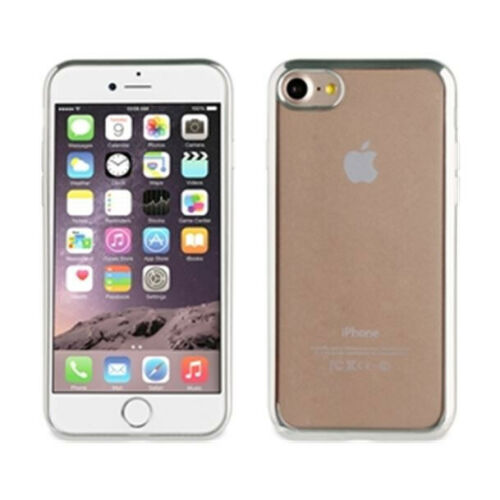 Funda Muvit Life Bling para Apple iPhone 8/7 Transparente con Marco Plata.