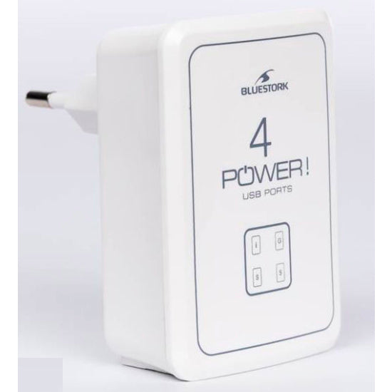 Cargador Bluestork BS-220-4USB 4xUSB 220V 5V 17W 3500mA.