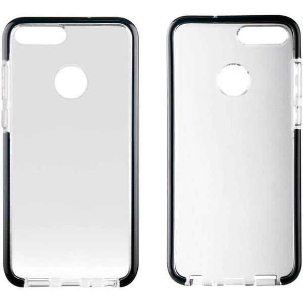 Funda Muvit Cristal Soft Bump para Huawei P Smart transparente borde negro.