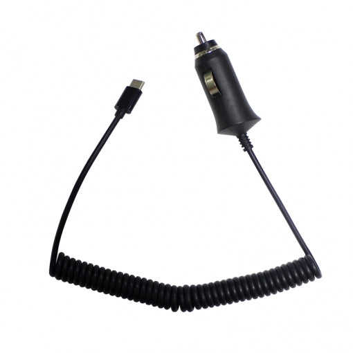 Cargador de coche Myway Tipo C 2.1A cable rizado 1,5m negro