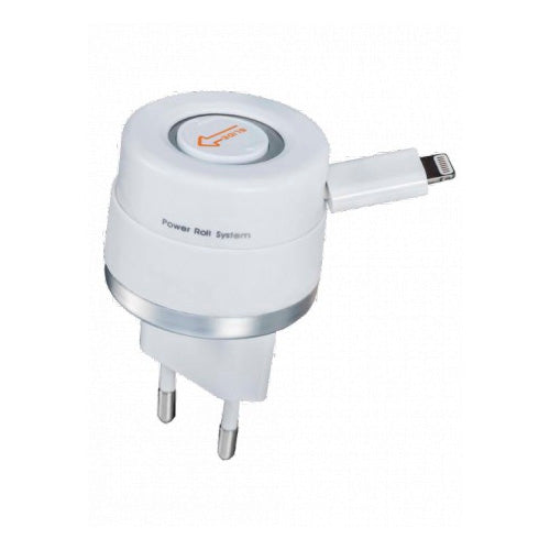 Cargador de red retráctil blanco Unplug color blanco 1000mA.