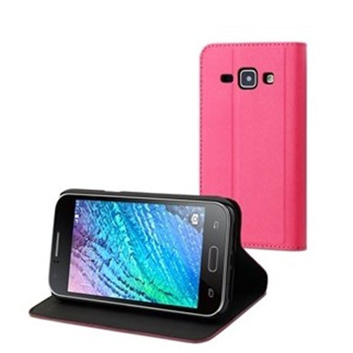 Funda Muvit Wallet Folio con función soporte rosa para Samsung Galaxy J1