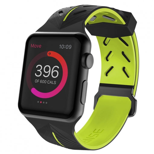 Correa goma X-Doria Action Band para Apple Watch 38/40mm negra/amarilla.