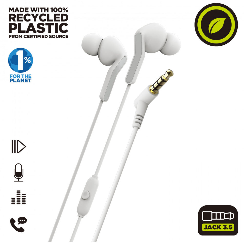 Auriculares estéreo Muvit for Change E57 3.5mm Blanco