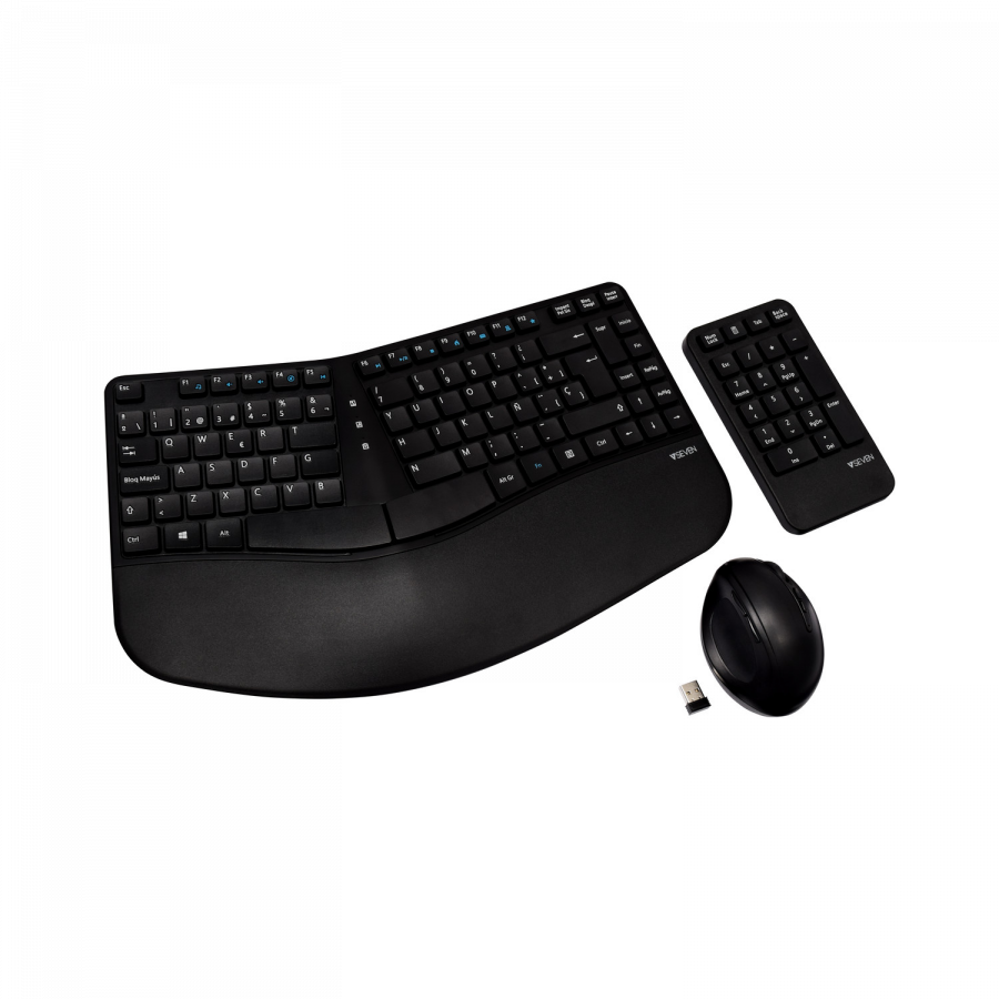 Combinación V7 teclado y ratón inalámbrico ergonómico Usado