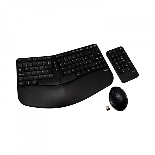 Combinación V7 teclado y ratón inalámbrico ergonómico Usado