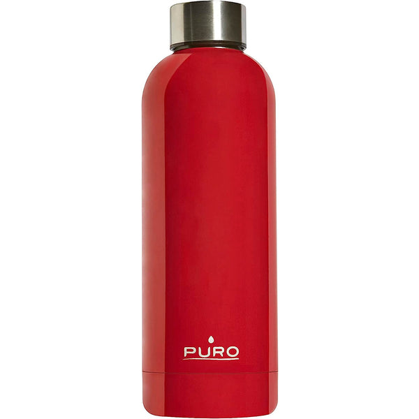 Puro Hot and Cold botella de acero inoxidable doble pared 500ml rojo Usado