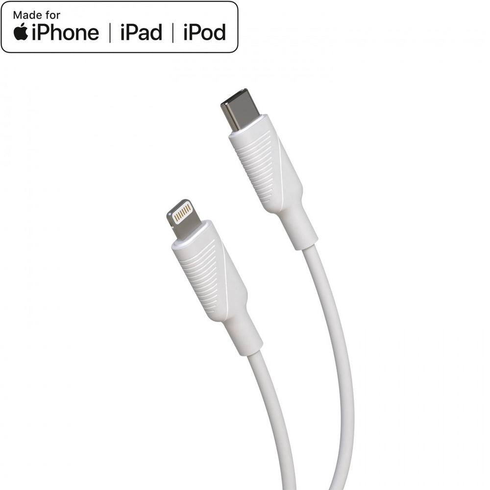 Cable Muvit for Change Tipo C a Apple MFI 3A 1,2m blanco